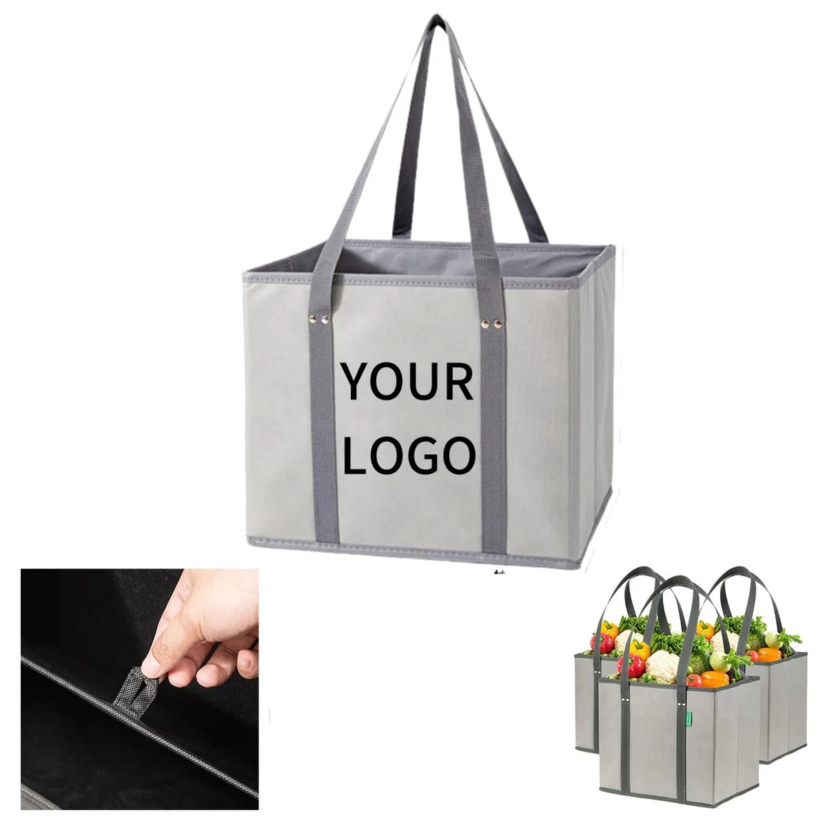 Heavy Duty Non Woven Grocery Bag With Flat Base 1