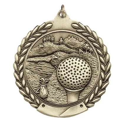 Golf Die Cast Medal, 1 3/4" 1