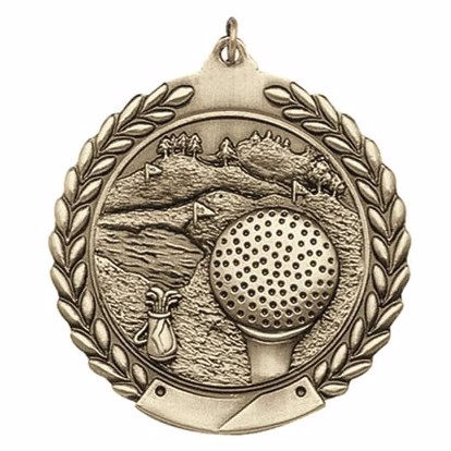 Golf Die Cast Medal, 1 3/4"