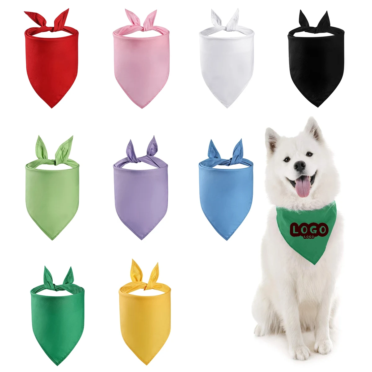 Pet Cotton Large Triangle Bandana 1