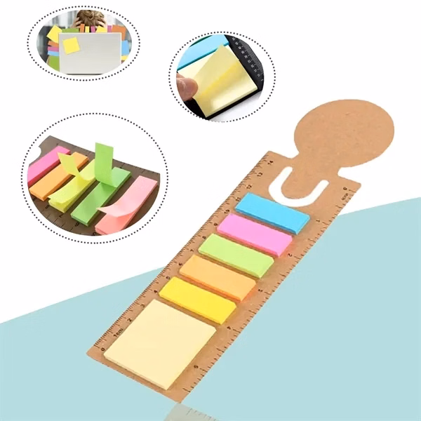 Eco Ruler Printed 5-color Sticky Flags Notes Booklet