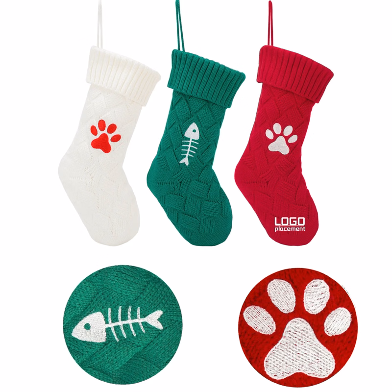 Customized Christmas Knitted Christmas Sock Decorations