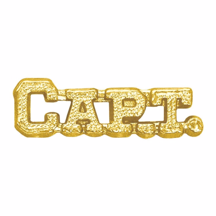 Captain Bright Gold Chenille Lapel Pin