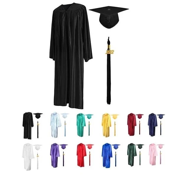 Shiny Graduation Gown Cap Tassel Set 1