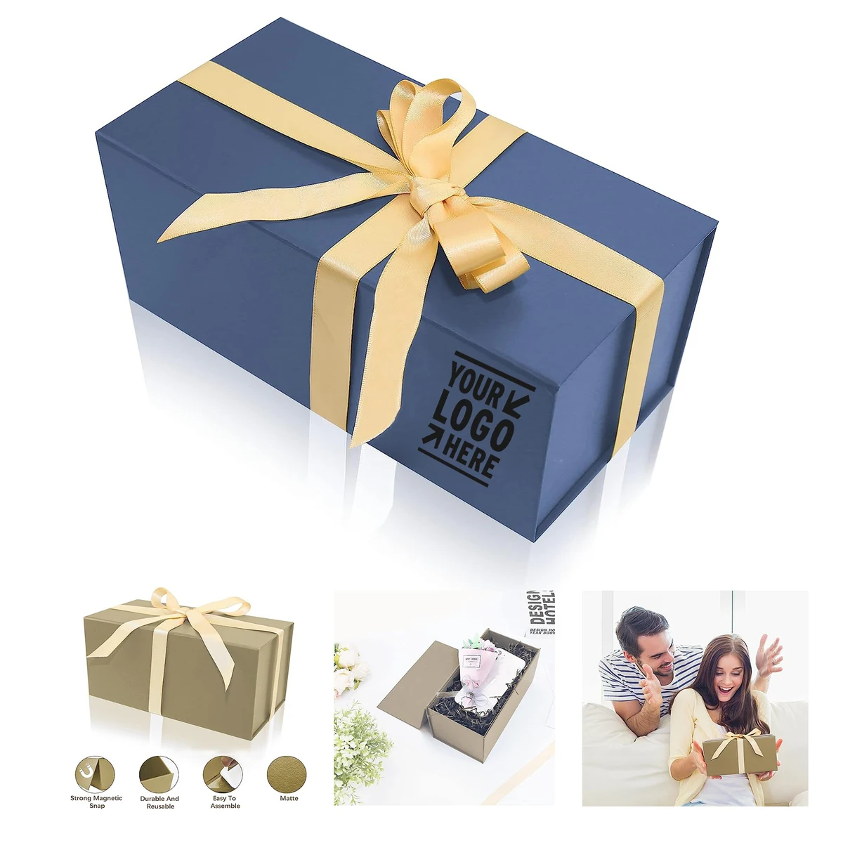 8.9 x 4.5 x 4.5 In Magnetic Small Gift Boxes with Ribbon 1