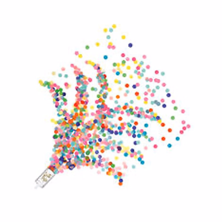 Push Up Confetti Poppers - Rainbow 8 Pack