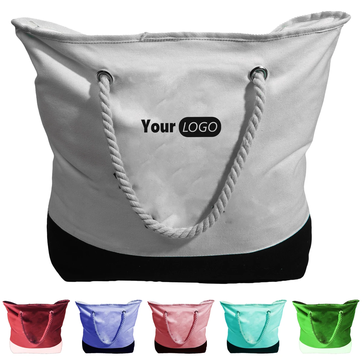 Canvas Eco-Friendly Rope Handle Tote Bag For Everyday Use, custom tote bag with logo imprint 1