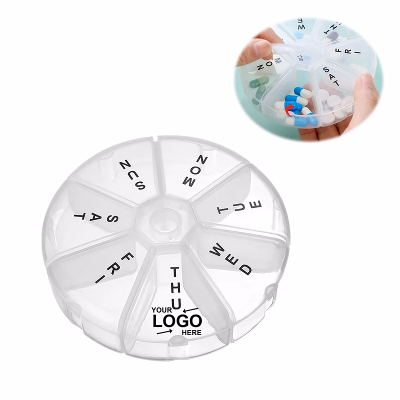 Round Weekly 7 Grids Medicine Organizer Box