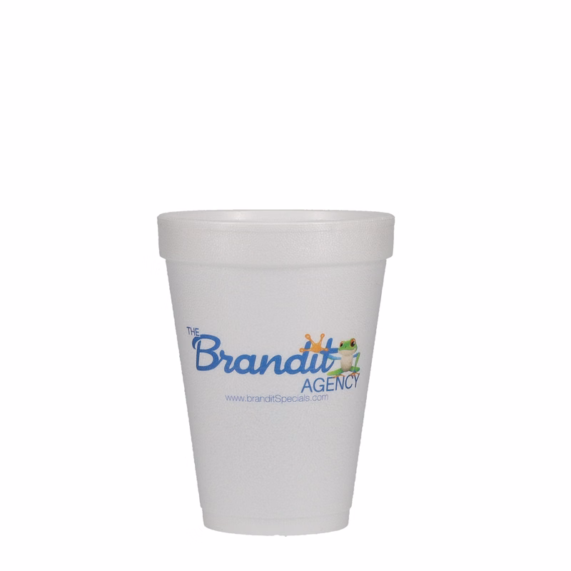 12 oz Foam Cup White Digital Print