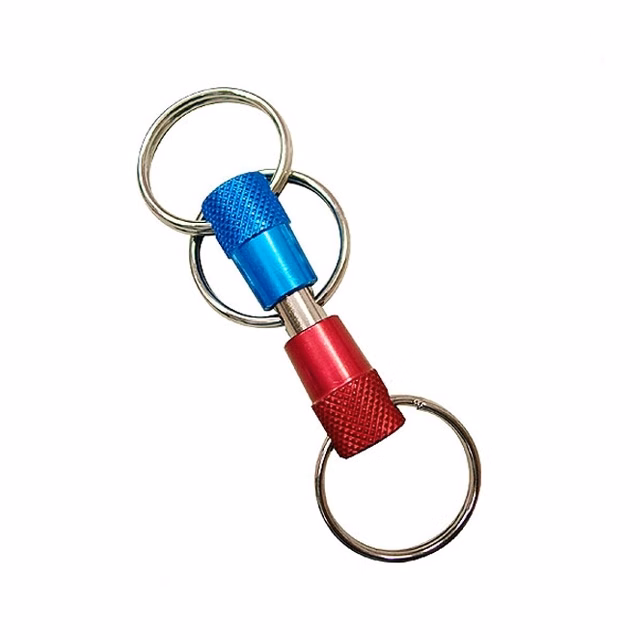 Aluminum Pull Apart Keychain with 3 Split Ring