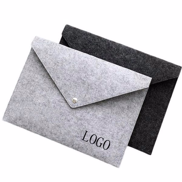 Felt Document File Bag W/ Buckle