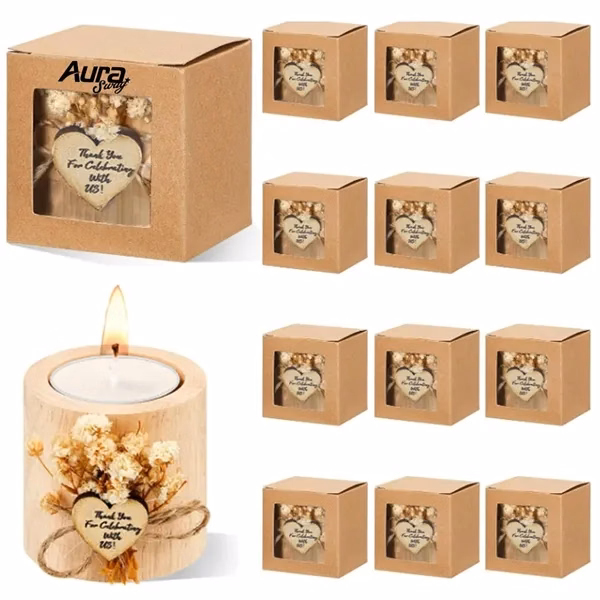 Custom Wooden Candle Holder with Jute Rope Accent — Eco Home Decor Gift