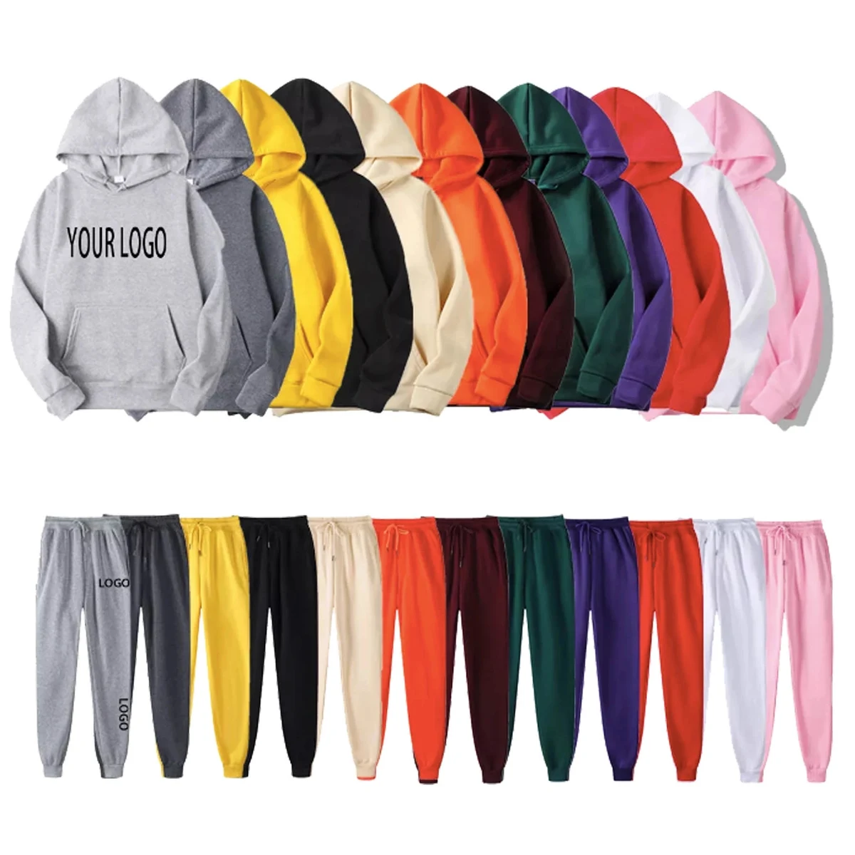 Men's Plus Fleece Hoodie Suit 1