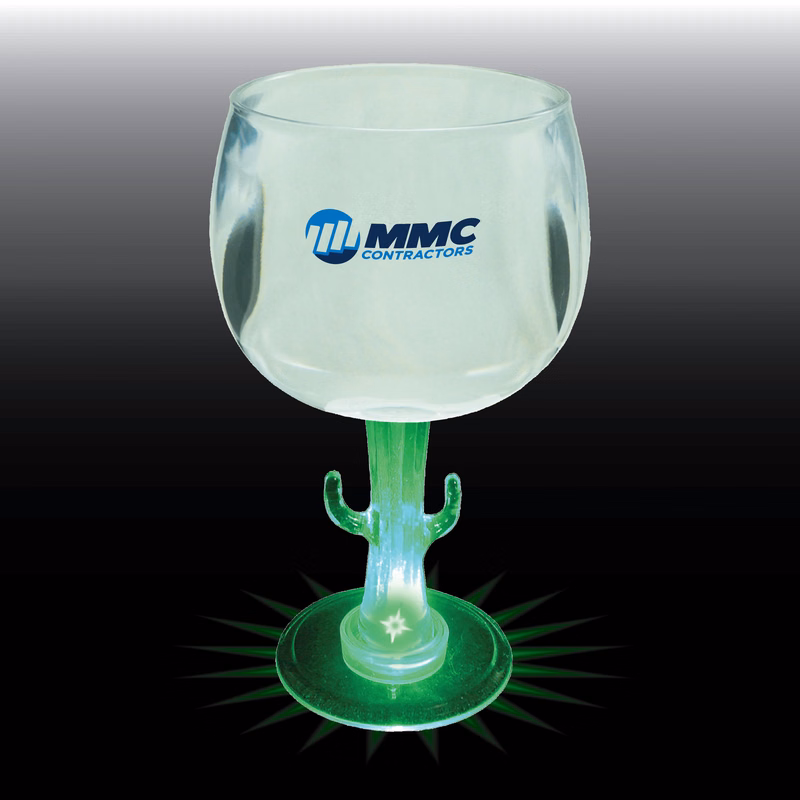12oz Light Up Novelty Stem Plastic Wine Goblet