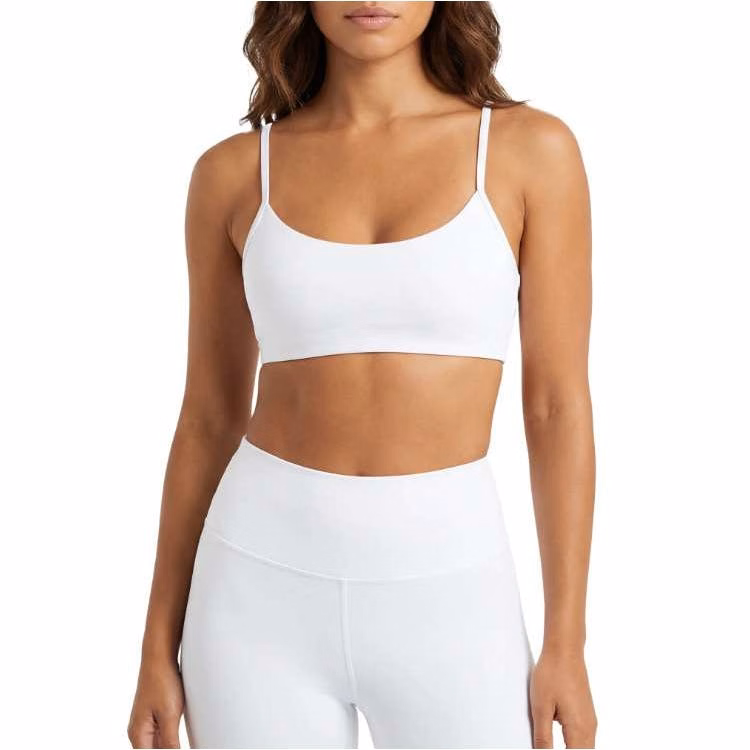 Women's Cotton Padded Yoga Bra - White Size Large