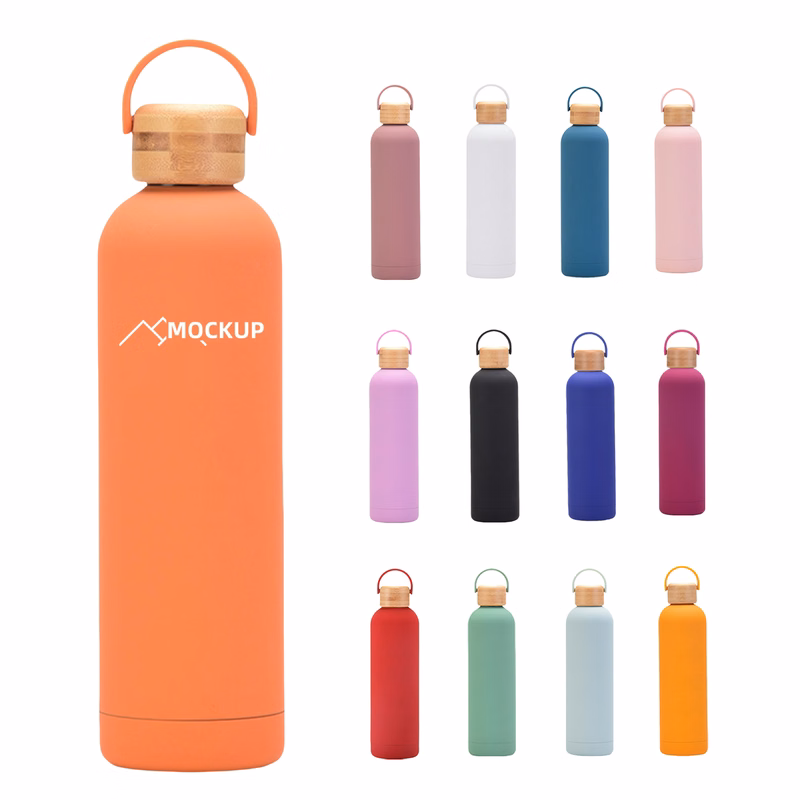 17 Oz Bamboo Cover Stainless Steel Sports Thermos Cup