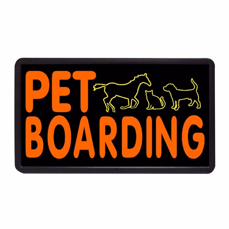 Pet Boarding 13" x 24" Simulated Neon Sign