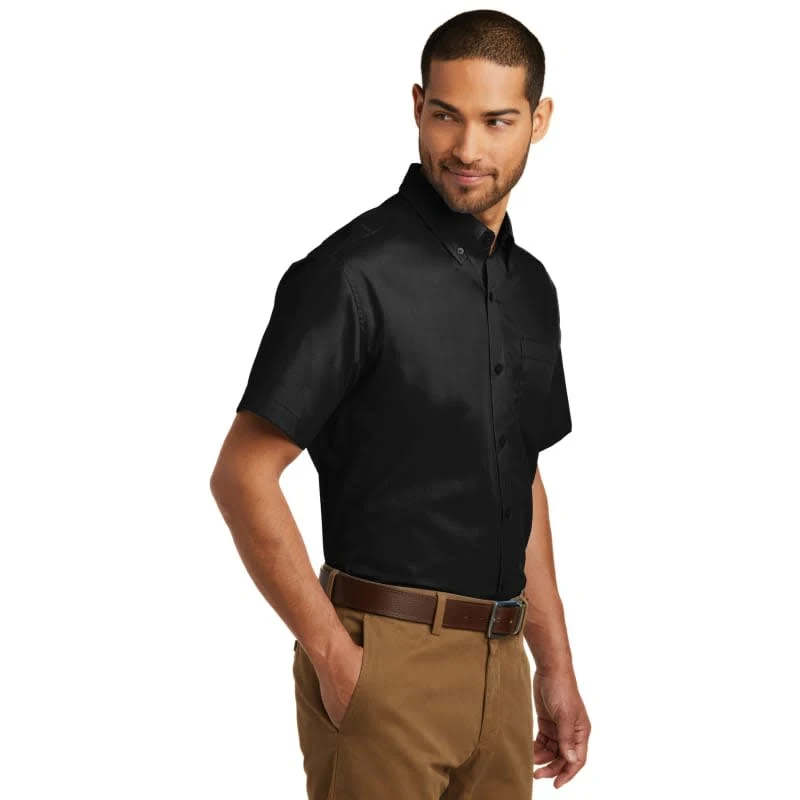 Port Authority Short Sleeve Carefree Poplin Shirt. 1