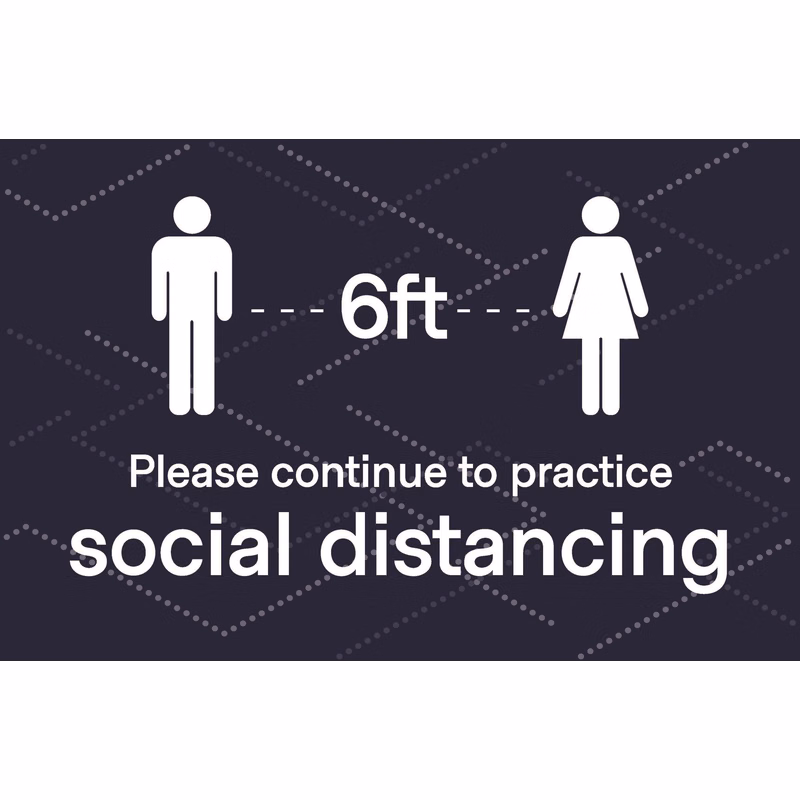 Social Distancing Window Cling, 2 Sizes, Multiple colors