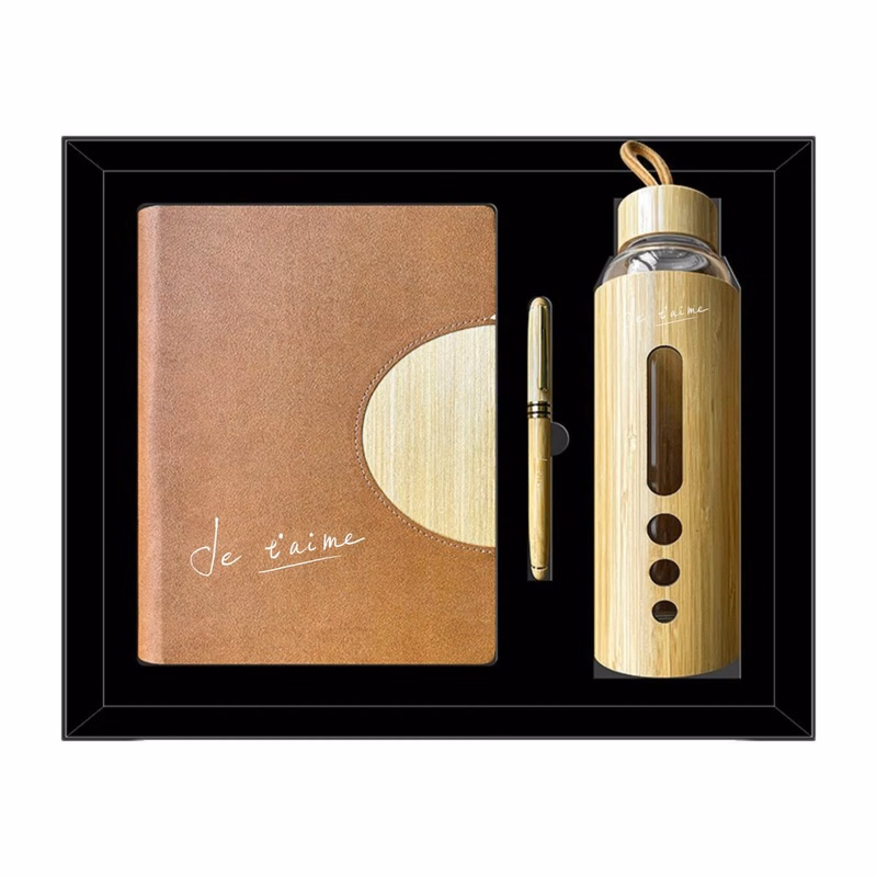 Wooden Tumbler, Notebook & Pen Gift Set