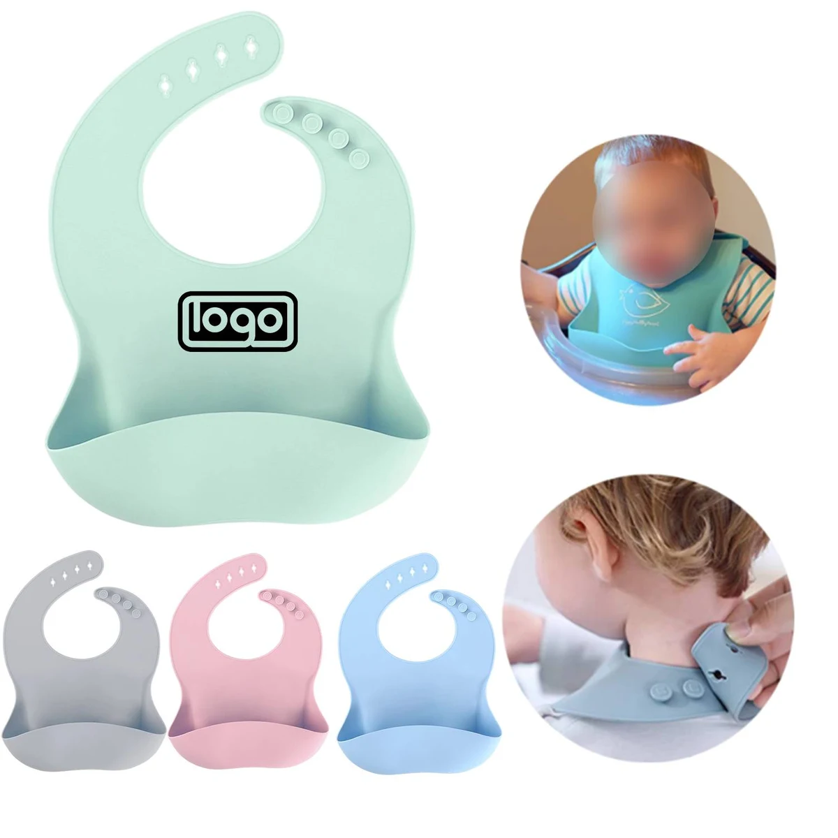 Silicone Baby Bibs Easily Wipe Clean 1