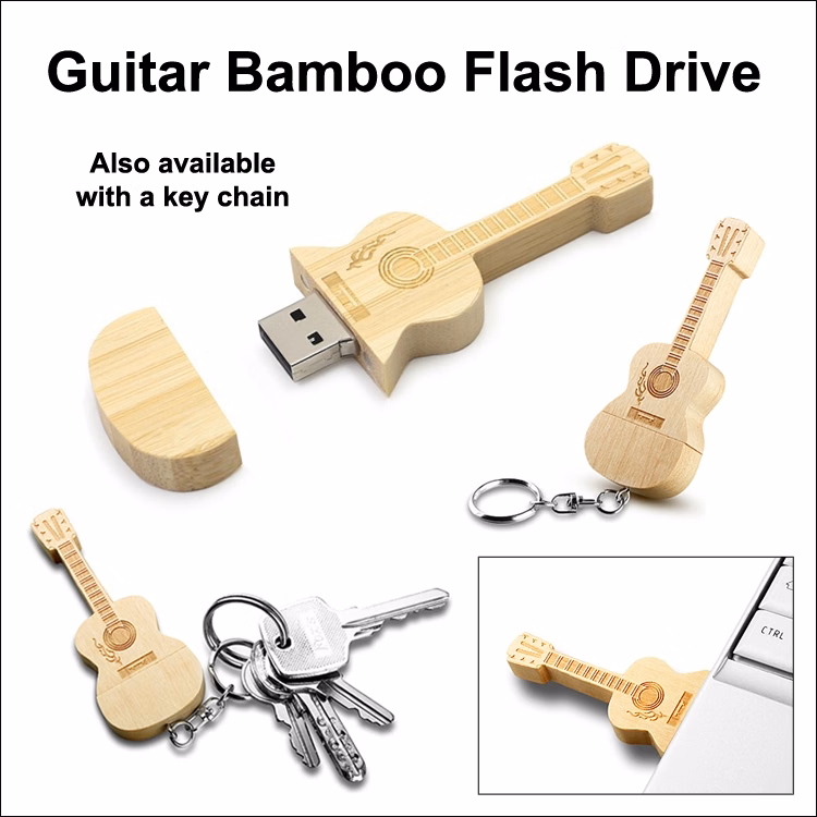 Guitar Bamboo Flash Drive / USB - 256MB