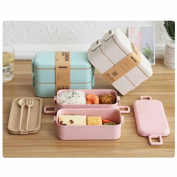 Eco-Friendly Double-Layer Lunch Box Set