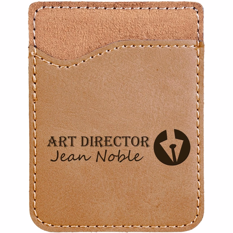 Light Brown Laserable Leatherette Phone Wallet