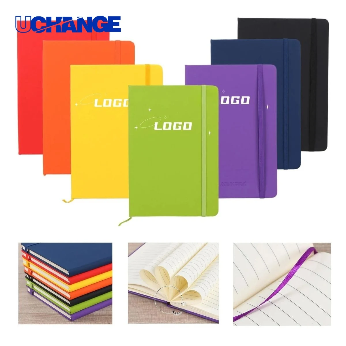 A5 Hardcover PU Business Notebook with Bookmark 1