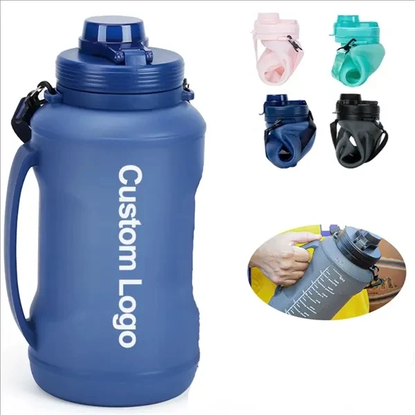 64 Oz Silicone Foldable Sports Kettle for Commutes, Fitness and Travel 1