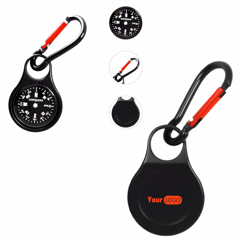 Zinc Alloy Outdoor Compass Keychain