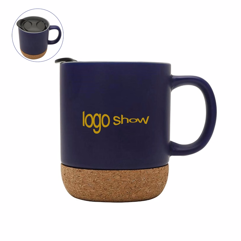 14 oz Cork Base Ceramic Coffee Mug