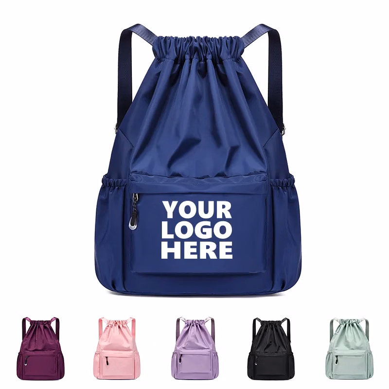 Drawstring Backpack with Pocket