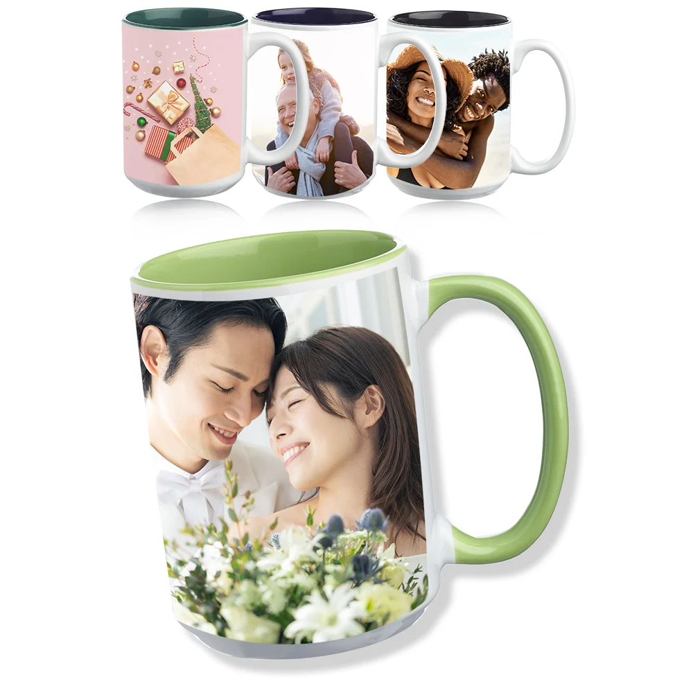 15 oz. Glossy Two-Tone Photo Full Color Sublimation Mug 1