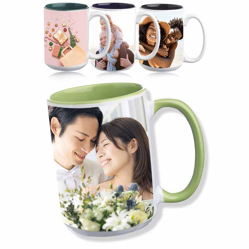 15 oz. Glossy Two-Tone Photo Full Color Sublimation Mug