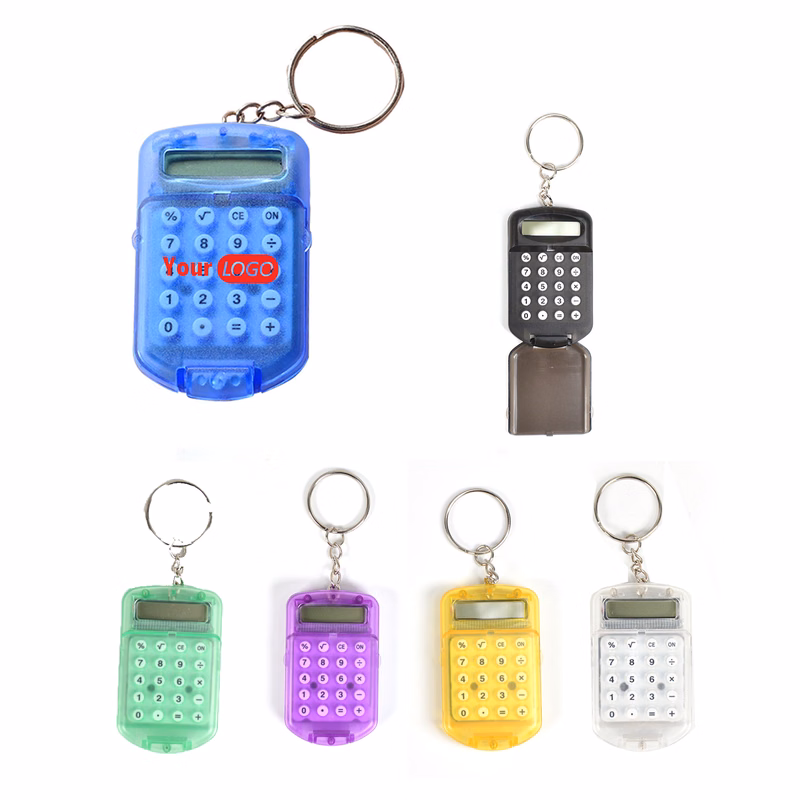 Transparent Flip-Top Calculator With Keychain