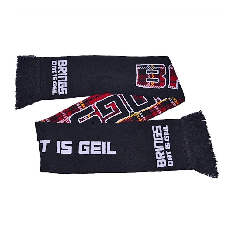 Printing Logo Knit Scarves With Fringe 1