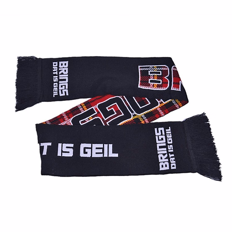 Printing Logo Knit Scarves With Fringe