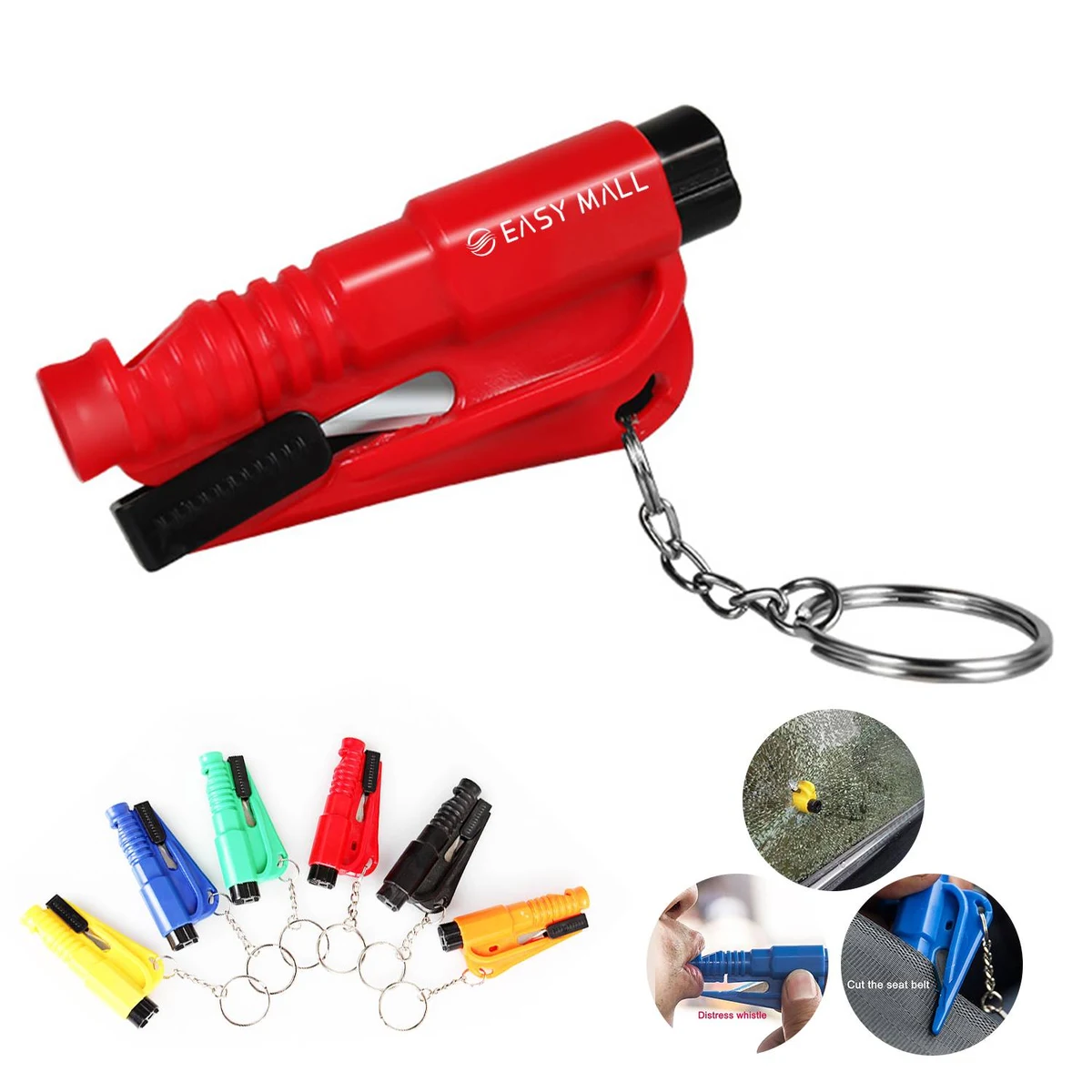 3 In 1 Emergency Car Escape Hammer Key Chain 1