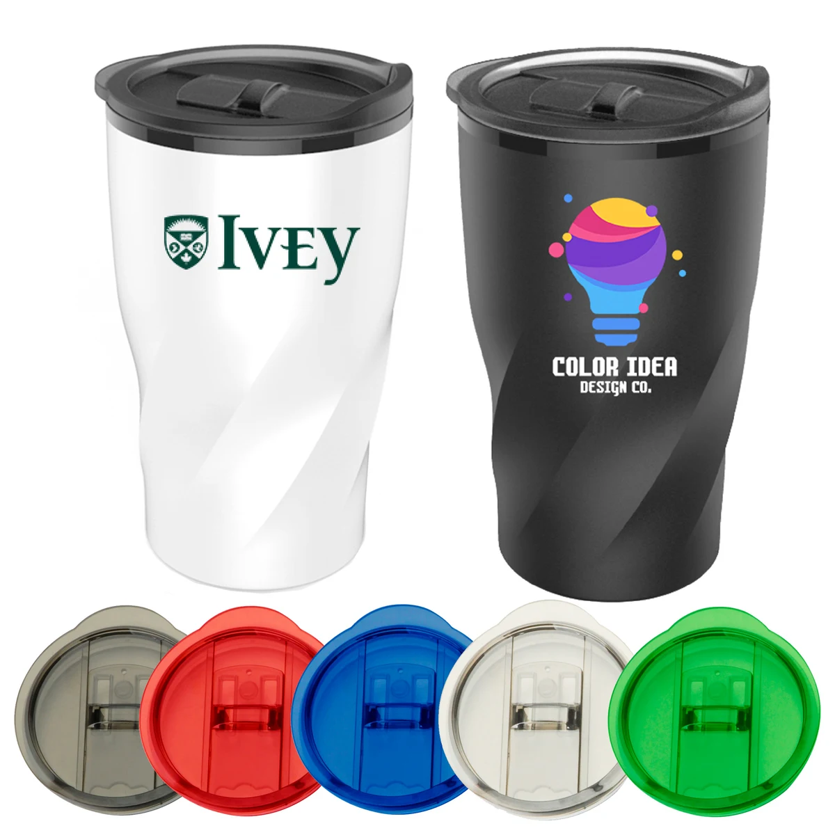 14oz Stainless Steel Twisting Tumbler with Lid 1