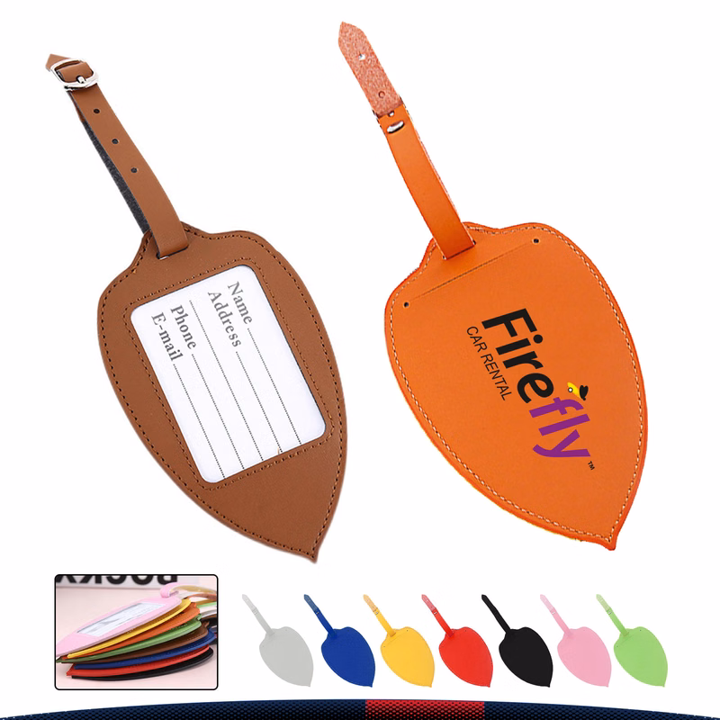 Olivet Leaf-Shaped PU Leather Luggage Tag