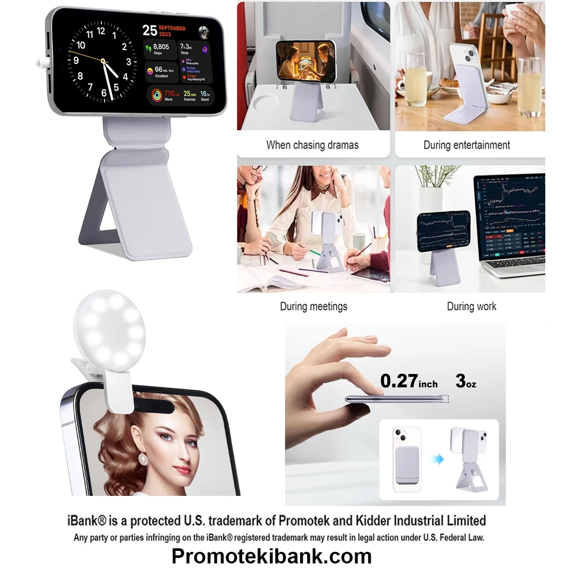 iBank ® Tripod Stand compatible with iPhone 17/16/15/14 + Ring Light 1
