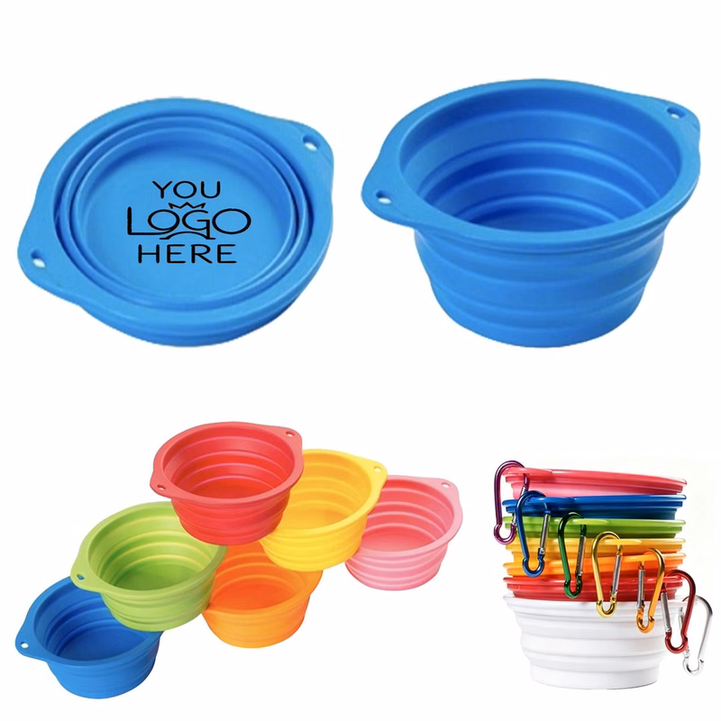 Custom Silicone Pet Bowl with Carabiner