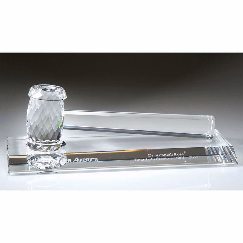 Optical Crystal Gavelwith Base Whole Set Award