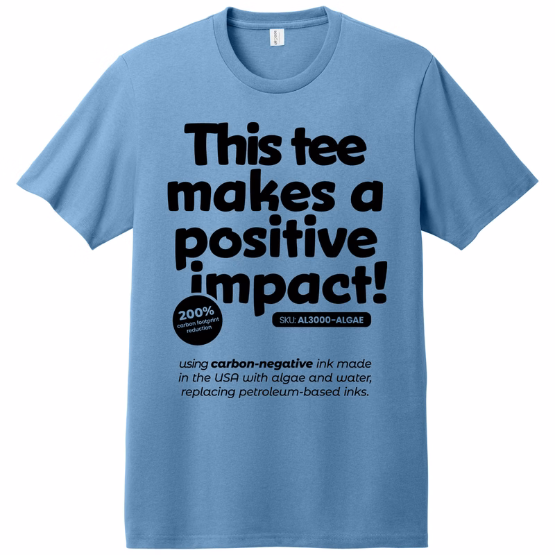 Algae Carbon-Negative Ink Recycled Cotton Tee