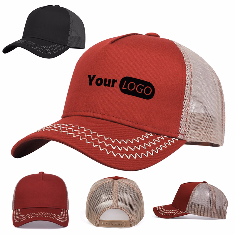 Cotton Classic Mesh Back Trucker Hat With High Crown And Foam Front