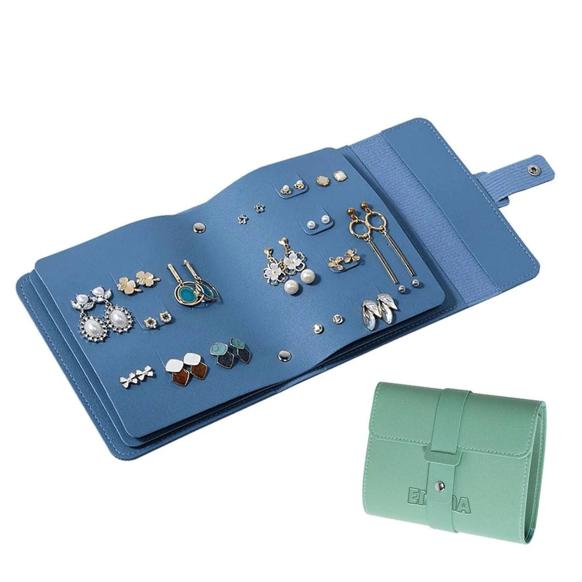 PU leather Jewelry Storage Roll Bag Necklace Holder 1