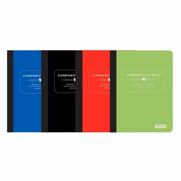 Composition Books - 8 Poly Cover Covers College Ruled 70 Pages