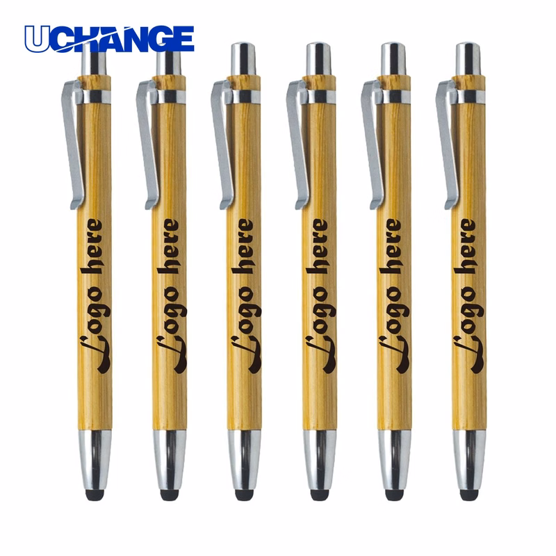Personalized Bamboo Touch Screen Ballpoint Pen for Devices