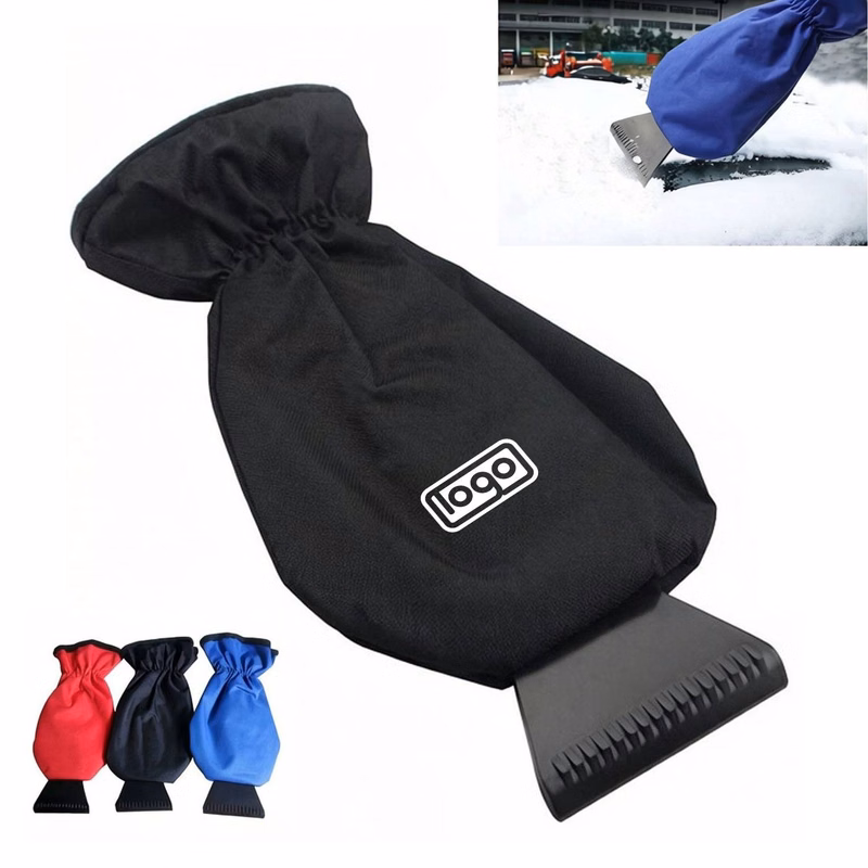 Fleece-Lined Car Ice Scraper Mitt